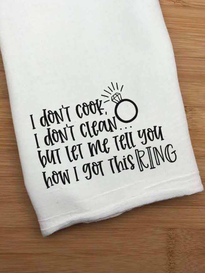 I Dont Cook, I Dont Clean Towel - Wank Towel - Wank Rag for wholesale by Dirty Grove by Hazel Grove Customs