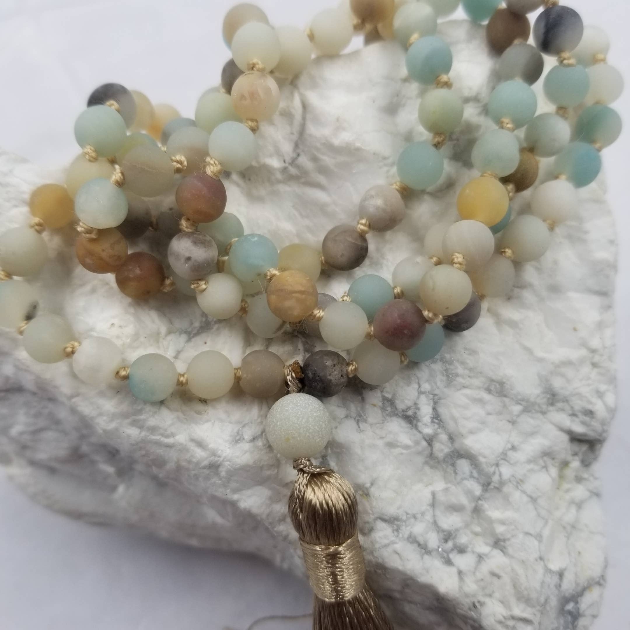 The Pretty Jewellery - Wholesale Beaded/Pearl Necklace - Boho Stone Bead Long Tassel Necklace1