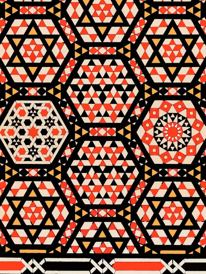 La Decoration Arabe, bord nr. 72, Emile Prisses d'Avennes, 1885 - Inpakpapier voor wholesale door Flashback Shop