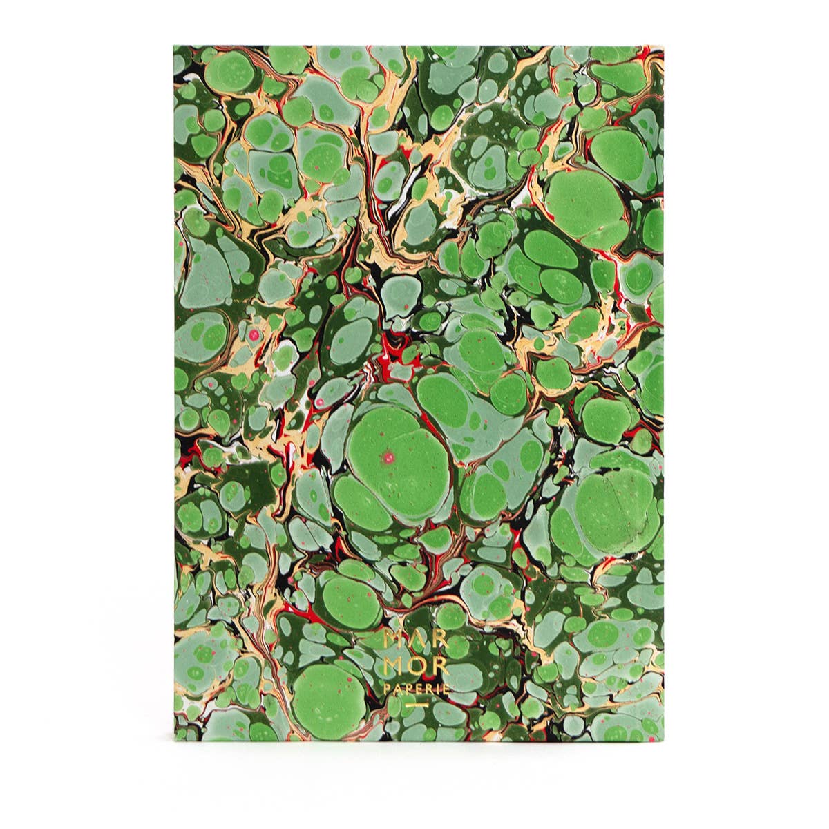 Marmor Paperie - Wholesale Journal/Diary - A5 Marbled Journal - Green, Gold & Pink - Stone1