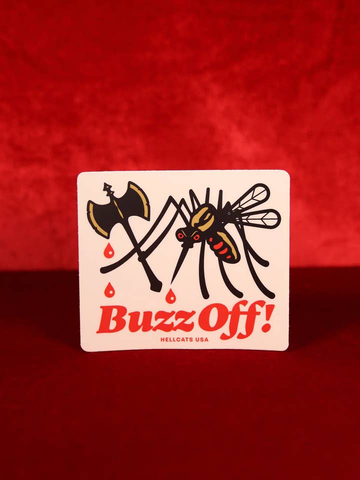 Buzz Off Sticker voor wholesale door Hellcats USA