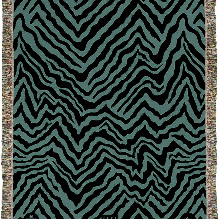 Sean Martorana - Wholesale Throw Blanket - IVI - Abstract Jacquard Woven Blanket - Black Green