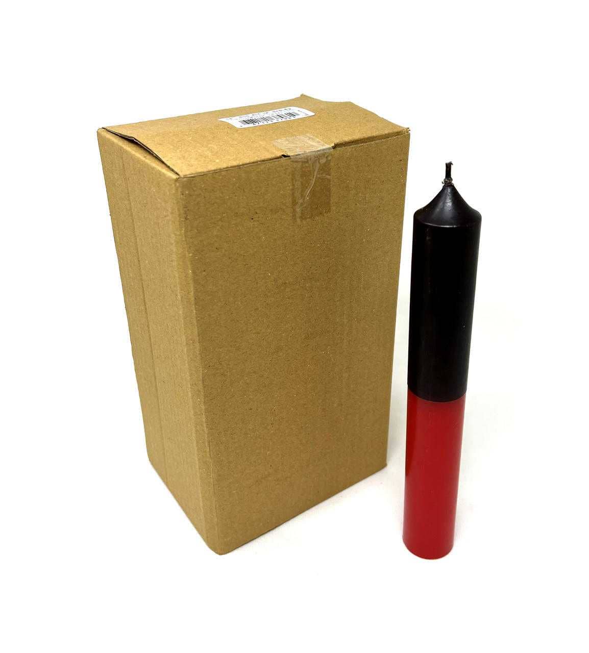 Vrinda - Wholesale Tapered Candle/Candlestick - 9" Double action Reversible Candles (Pack of 12) Black Red1