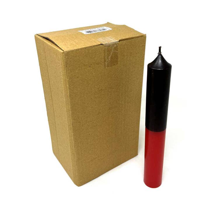 Vrinda - Wholesale Tapered Candle/Candlestick - 9" Double action Reversible Candles (Pack of 12) Black Red1