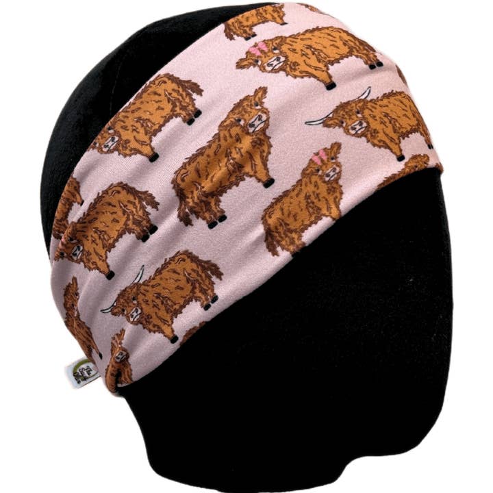 Highland Cows Stretch Headband for wholesale by The Sassy Olive Handmade Headbands