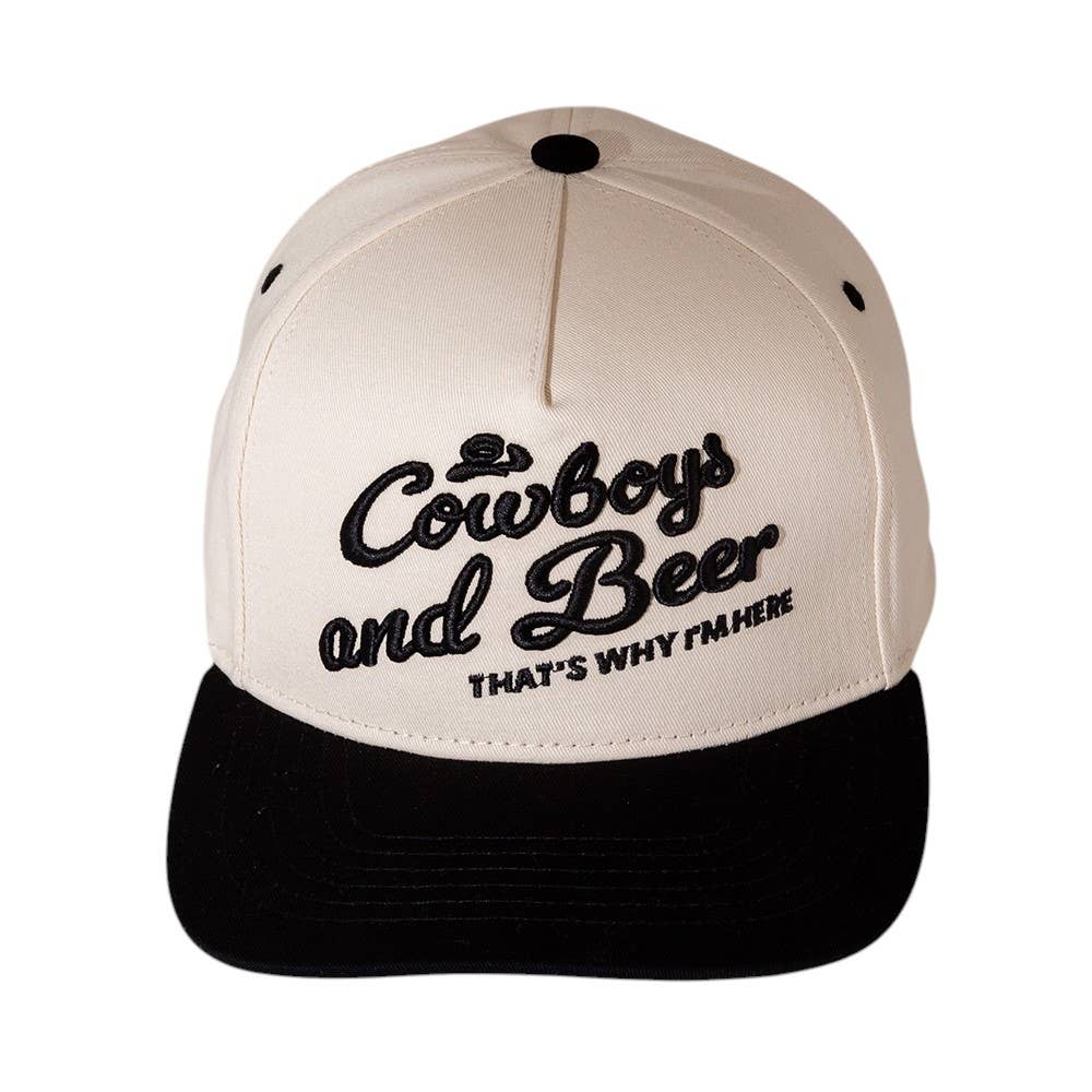 Sensibling Corp. – Großhandel Basecap – Unisex – COWBOY UND BIER Nachricht Gestickte Fünf-Panel-Canvas-Snapback-Baseballkappe1