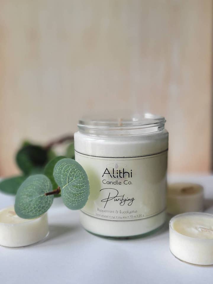 Peppermint Eucalyptus, Spa Scented Candles, Hand Crafted, Ho for wholesale by Alithi Candle Co