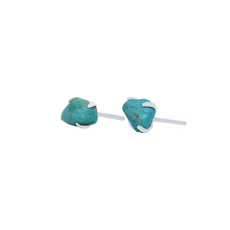 Nature Crafts - Vente Clous d'oreille - Clous d'oreilles à tige en turquoise brute naturelle en argent sterling4