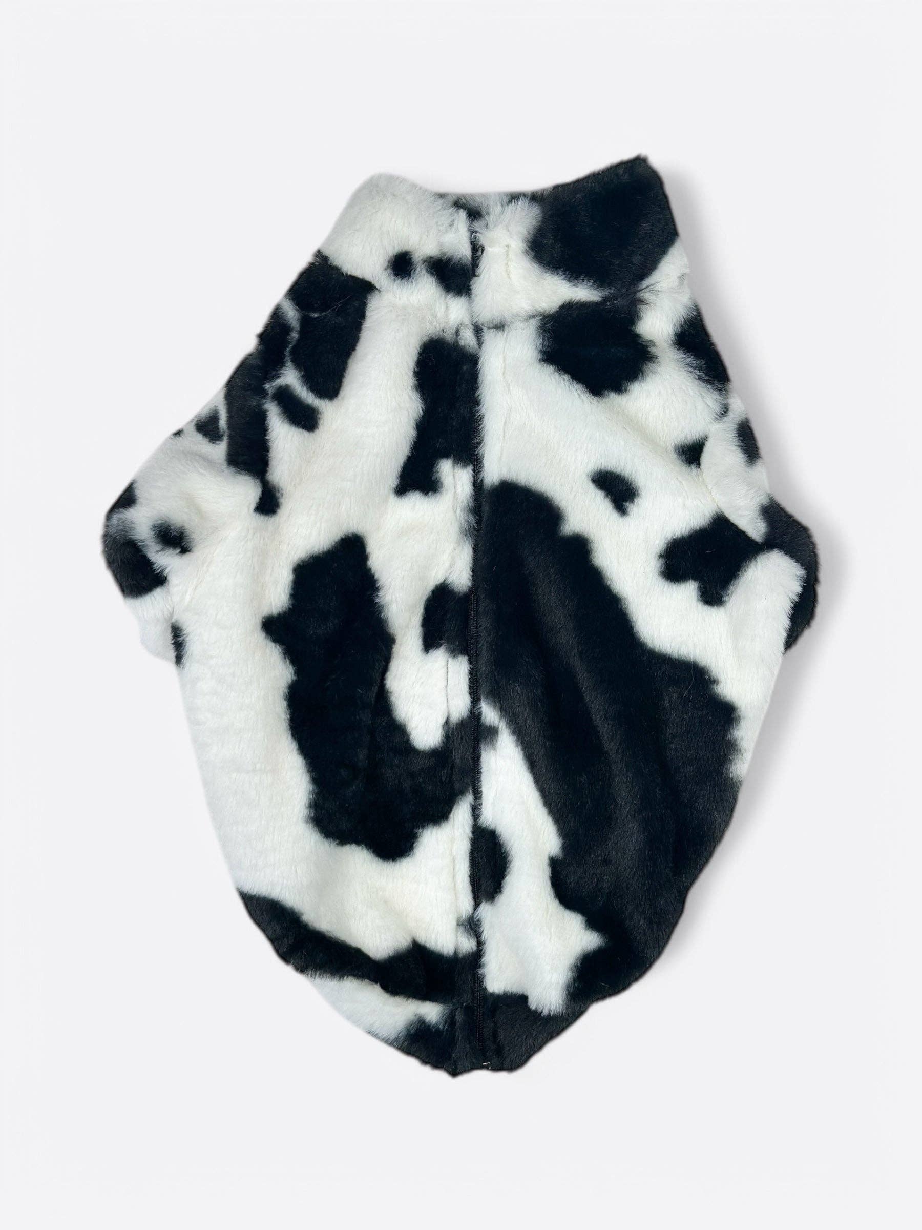 The Paw Print Boutique - Wholesale Pet Coat - Dog - The Cow Print Fluffy & Fabulous Fleece1