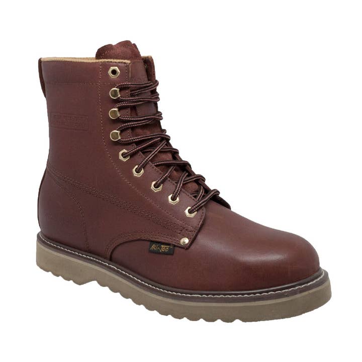 AdTec - Wholesale Combat/Military Boots - Men's - 1311- Redwood: Men's 8" Farm Boot - Burgundy [Soft Toe]0