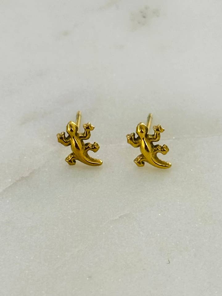 Gecko Mini Lizard Earrings for wholesale by Cassette Barcelona