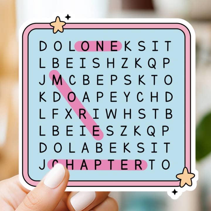 One More Chapter Wordsearch Sticker for wholesale by Market by Mari