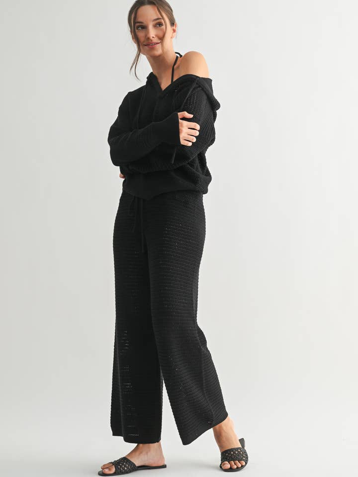 Mono B - Wholesale Pants - Women's - Breezy Crochet Wide-Leg Pants