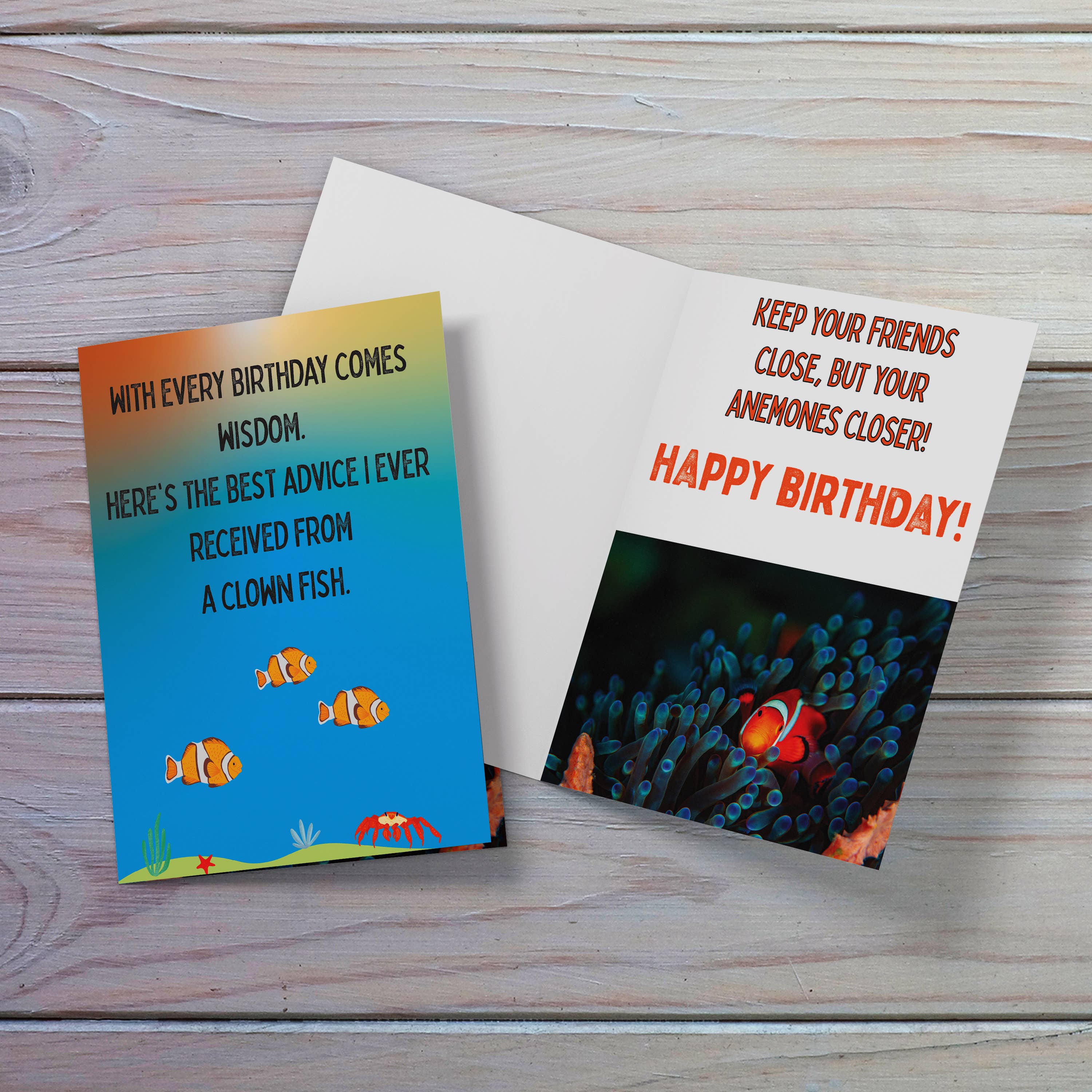 Cardstalked - Wholesale Birthday Card - Cardstalked Cute Handmade Birthday Card - Clown Fish Joke0