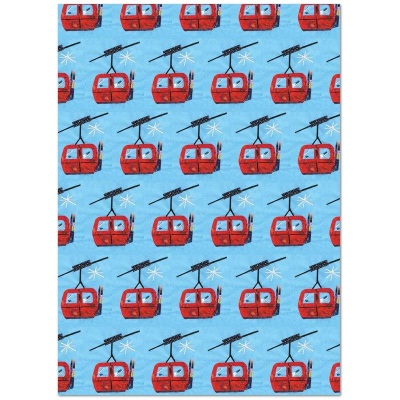 Lilybart LLC - Vendita all'ingrosso Rotoli di carta da regalo - "Carta da Regalo per Gondola Blue Bird Day" – Confezione Ispirata allo Sci0