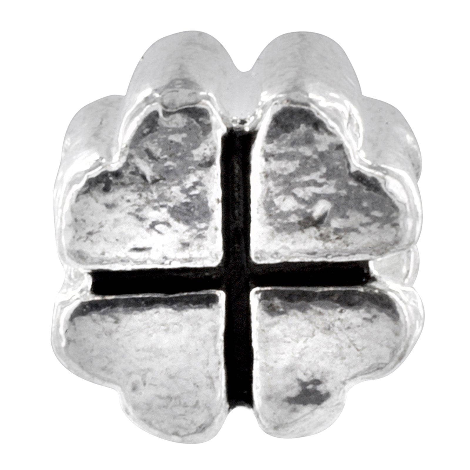West Coast Jewelry - Wholesale Individual Charm/Pendant - Four Leaf Clover Silver Tone Bead0