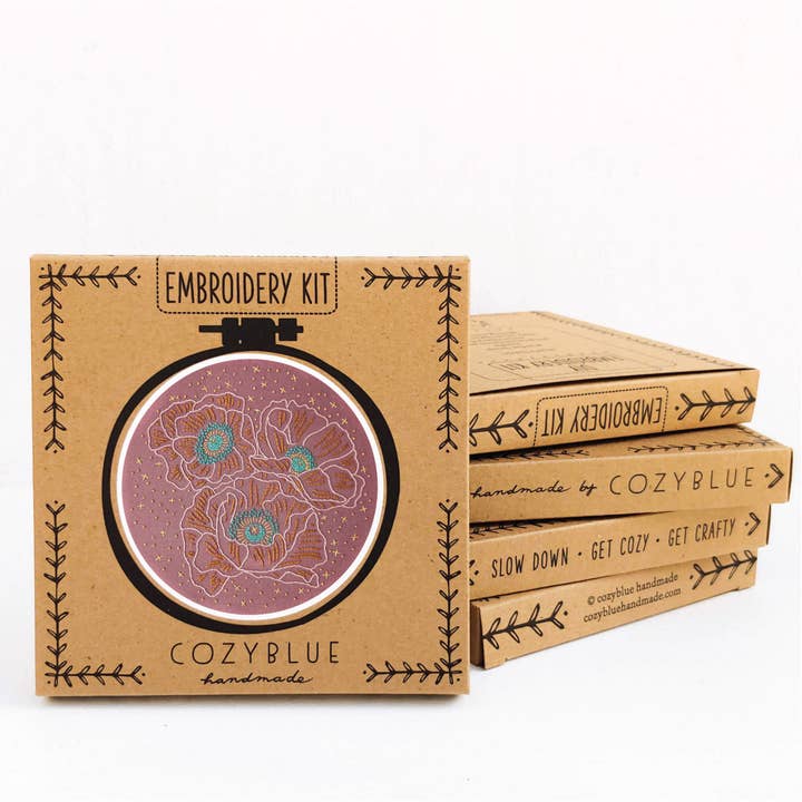 cozyblue handmade - Wholesale Embroidery/Cross Stitch Supplies - cosmic poppies embroidery kit
