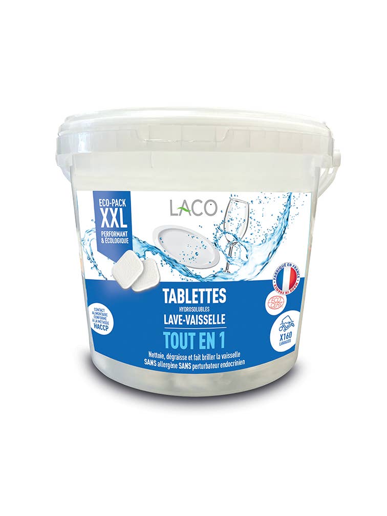 LACO - Wholesale Dish soap - DISHWASHER TABLETS ALL IN ONE MAXI XXL SIZE 160 pc