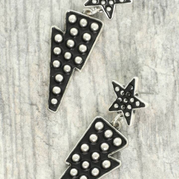 CC Wholesale Clothing - Wholesale Dangle Earrings - Western Bubble Thunder Post Dangle Earrings0