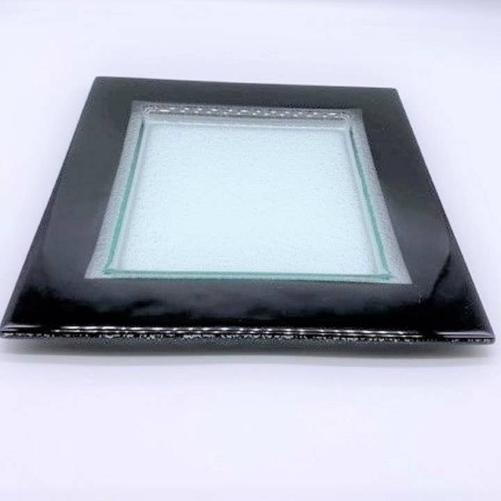 TUART GLASSWARE - Vente Assiette - Assiette en verre carrée. Assiette en verre coloré. Pla en verre recyclé2