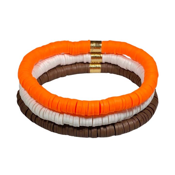 Cleveland Browns Solid Stack Bracelets for wholesale by Jessica James Design