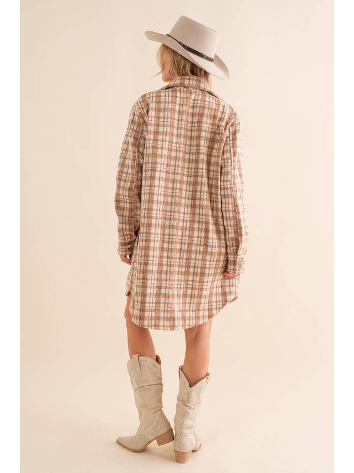 Blue B - Wholesale Shirt Jacket/Shacket - Women's - 34224J - Yarn Dyed Plaid Metallic Wool Blend Button Jacket14