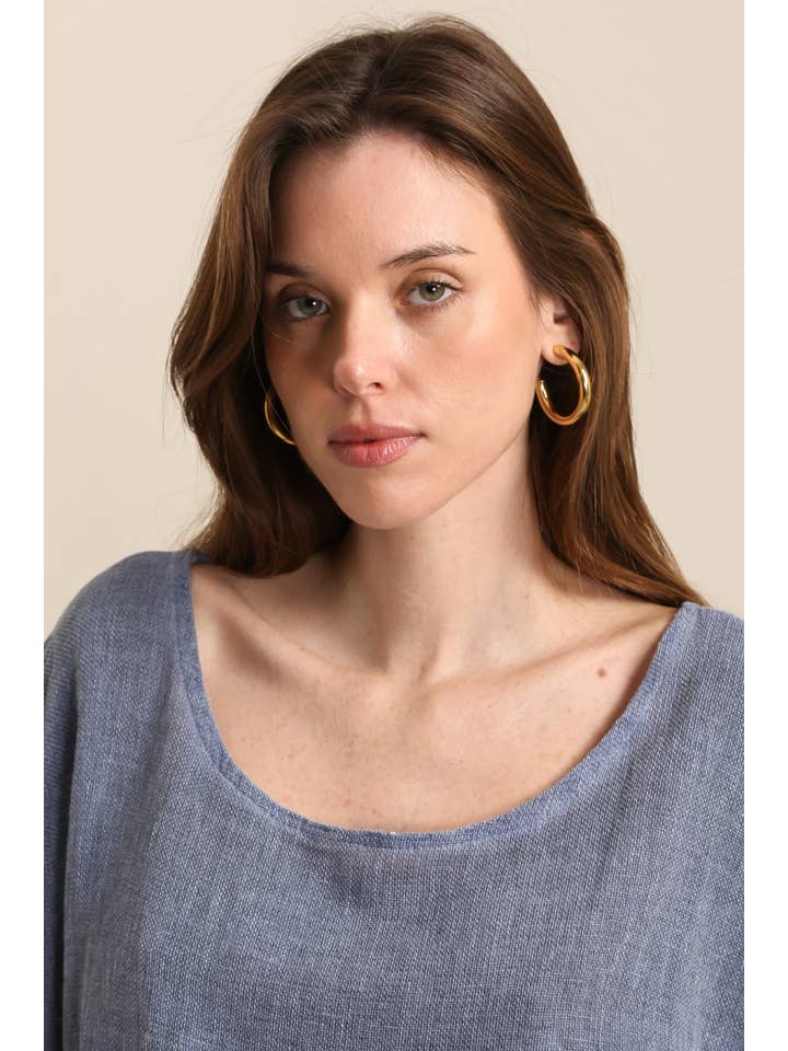 LÉA & LUC - Wholesale Tunic - Women's - Blouse in 50% linen and 50% cotton REF. 46498