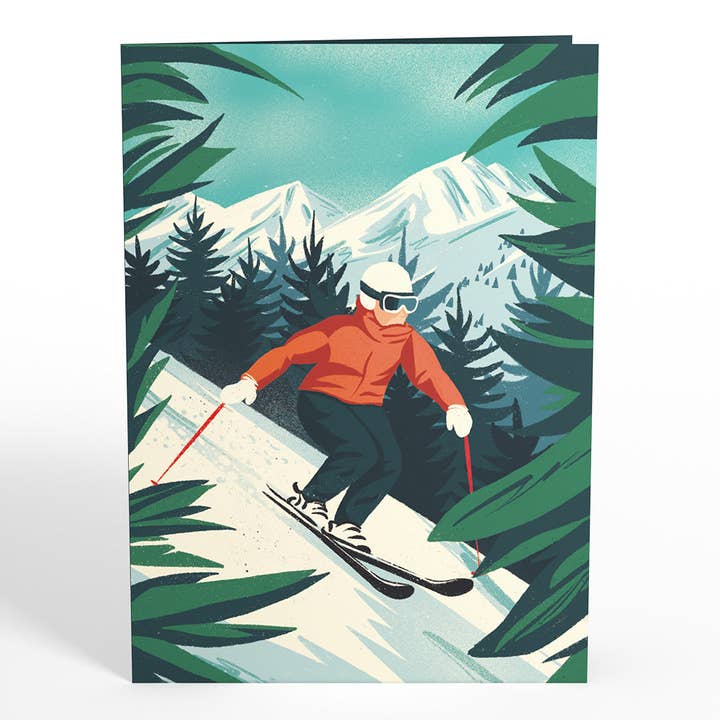 Lovepop Cards - Wholesale Everyday Greeting Card - Mountain Ski Adventure Pop-Up Card 5x7"4