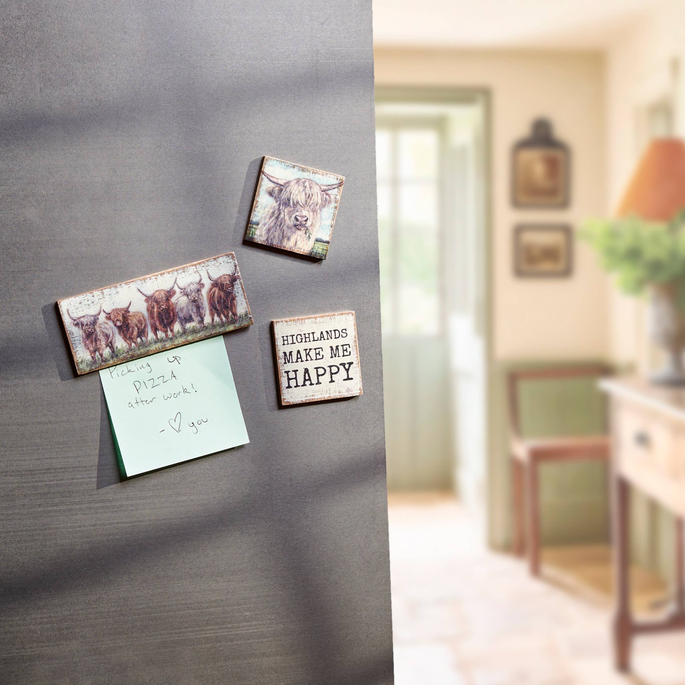 Primitives by Kathy - Wholesale Magnet - Highland Cows Magnet Set2