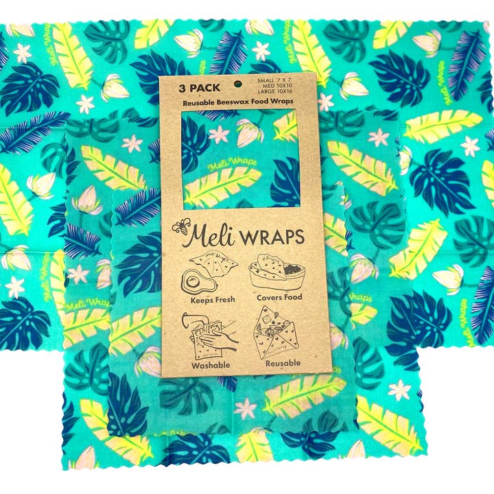 Meli Wraps - Wholesale Food Storage Wrap/Bag - Reusable Beeswax Wraps- MeliWraps 3 Pack Assorted Collection