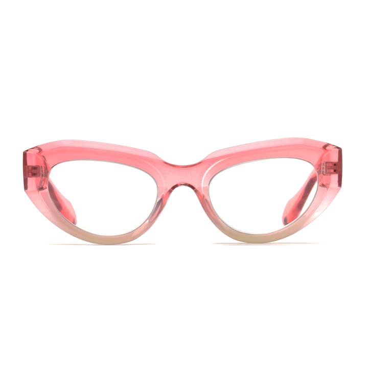 Ryan Simkhai Eyeshop – wholesale Eyeglasses – Unisex – KEIKO | Transparent Pink | Ivory | Blue Light2