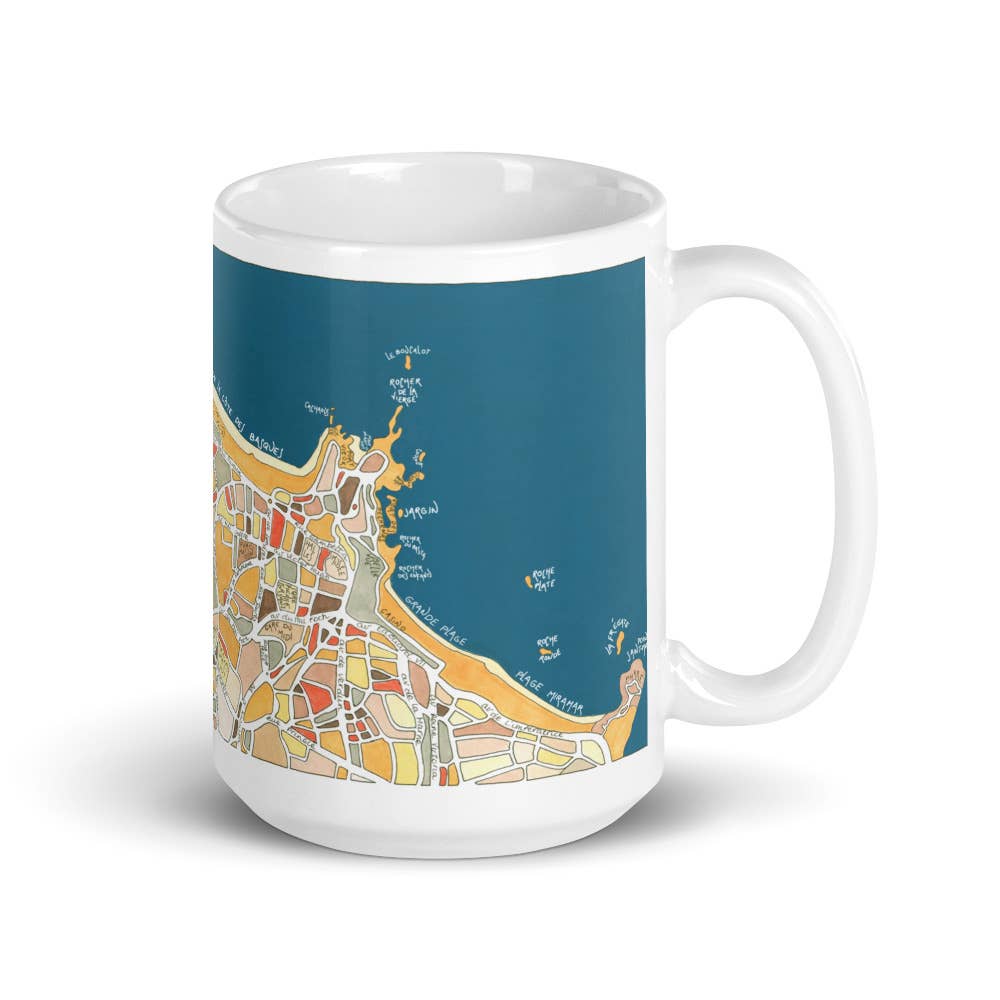 EmYLo - Wholesale Coffee Mug - BIARRITZ illustrated mug - Design City Maps5