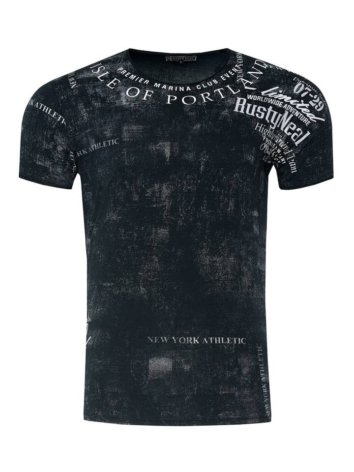 Rusty Neal - Wholesale Screen Printed T-Shirt - Men's - T-shirt in used look, round neck, printed 244