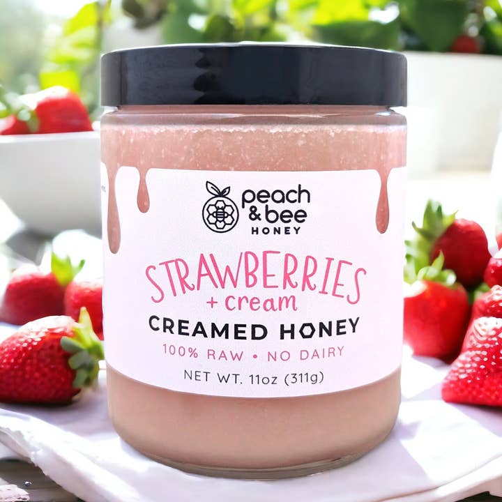 Peach & Bee Honey – Großhandel Honig – Erdbeeren + Sahnehonig0
