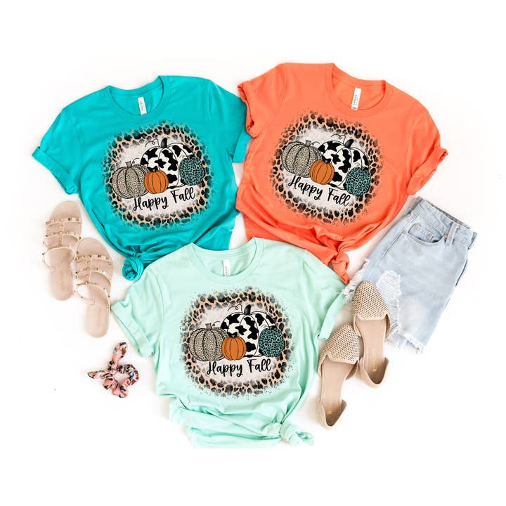 The Shirt Company - Vente T-shirt à imprimés – femme - Chemise Happy Fall Leopard Edge - Chemise d'automne1