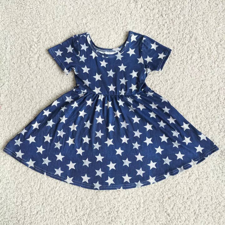 Baby girls star short sleeve dress221205 for wholesale by Aier Wholesale