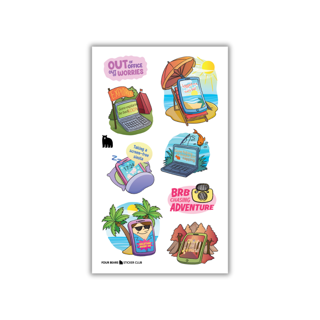 Four Bears Sticker Club - Wholesale Sticker - Out Of Office0