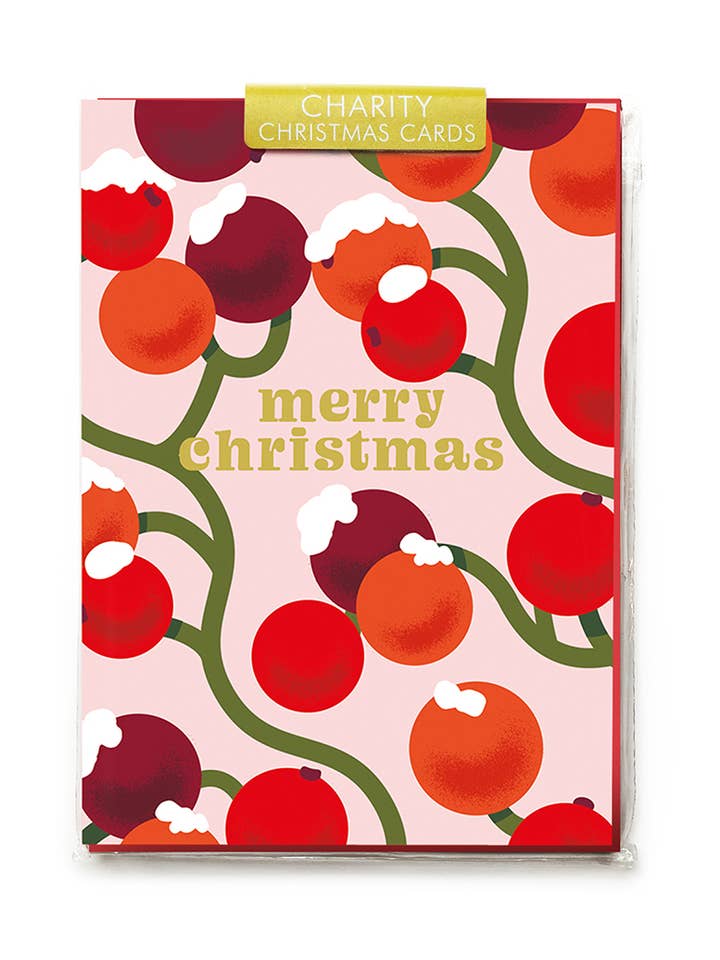 Charity bag Winter berries Christmas cards for wholesale by Noi Publishing