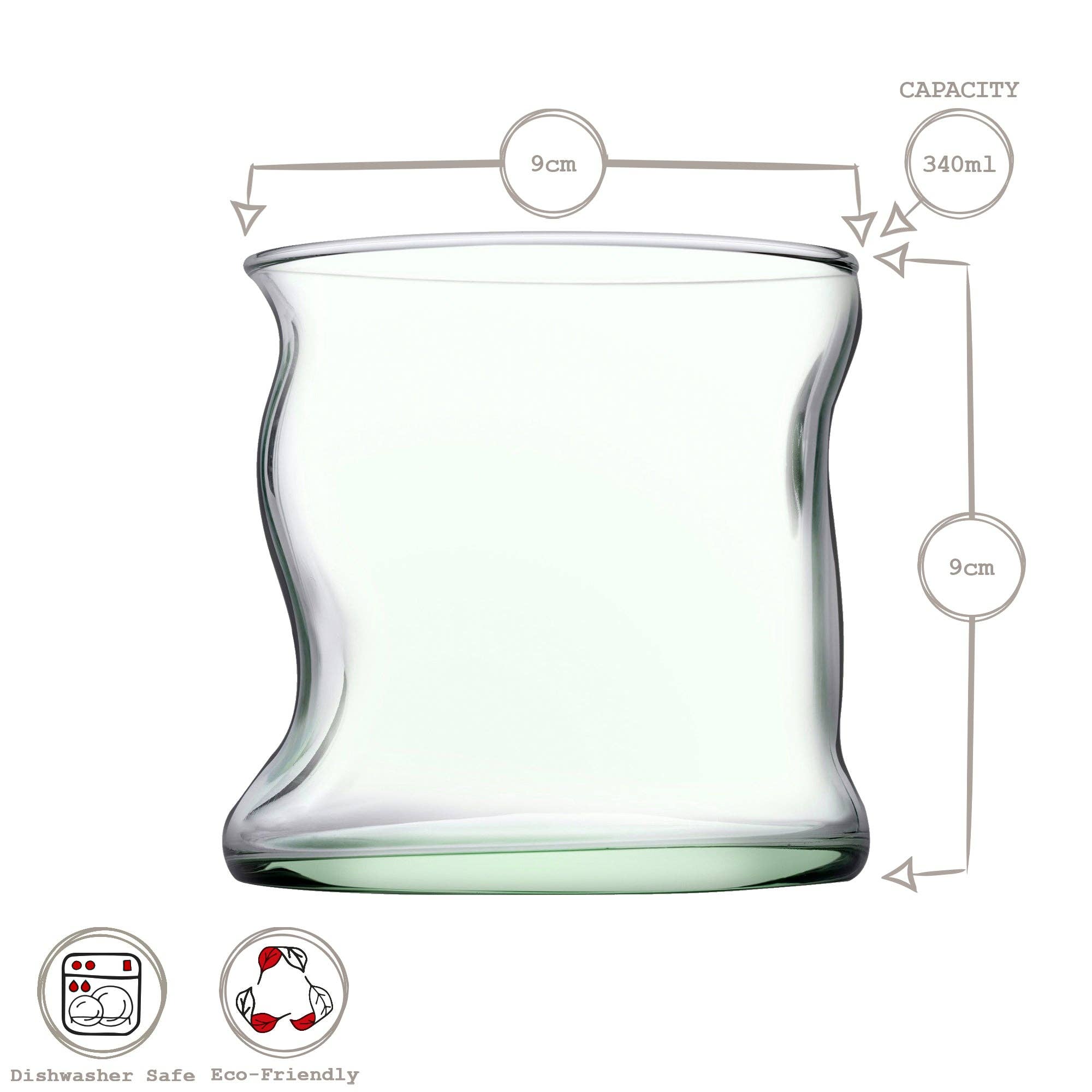 Rinkit Ltd - Wholesale Drinking Glass/Cup - 340ml Aware Amorf Recycled Glass Tumbler5