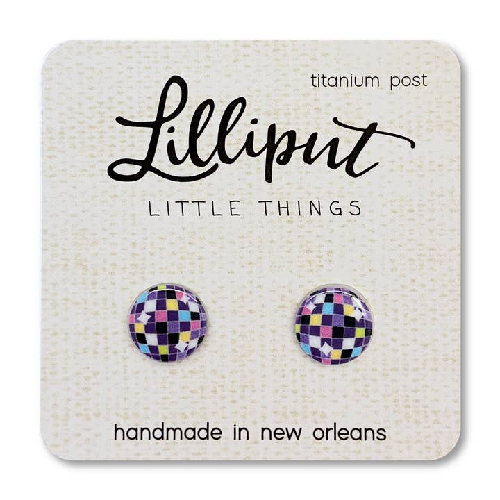 Lilliput Little Things - Wholesale Stud/Post Earrings - Disco Ball Earrings