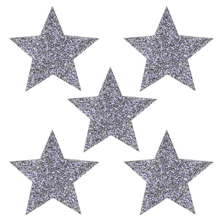 Deco Stickers — Glitter Stars — Anthracite, Size 50 for wholesale by Fabfabstickers