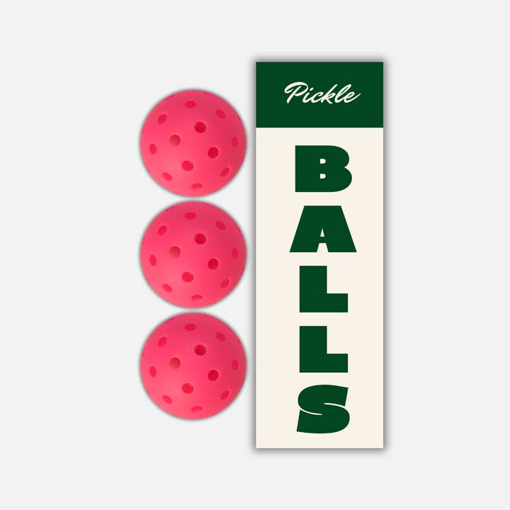 On Holiday Pickleball - Wholesale Sports Ball - Pink Pickleball Balls - Set of 3