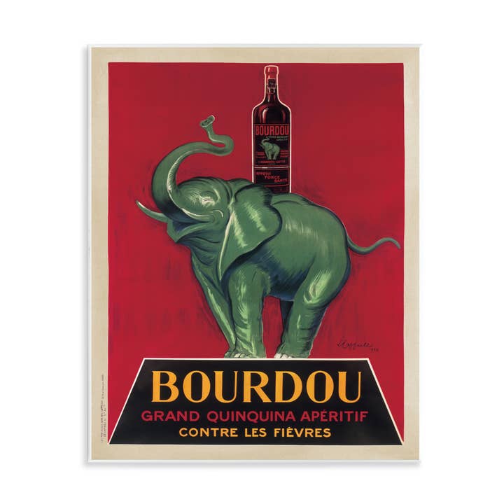 Vintage Elephant & Wine - Unframed Wall Art for wholesale by Stupell Industries