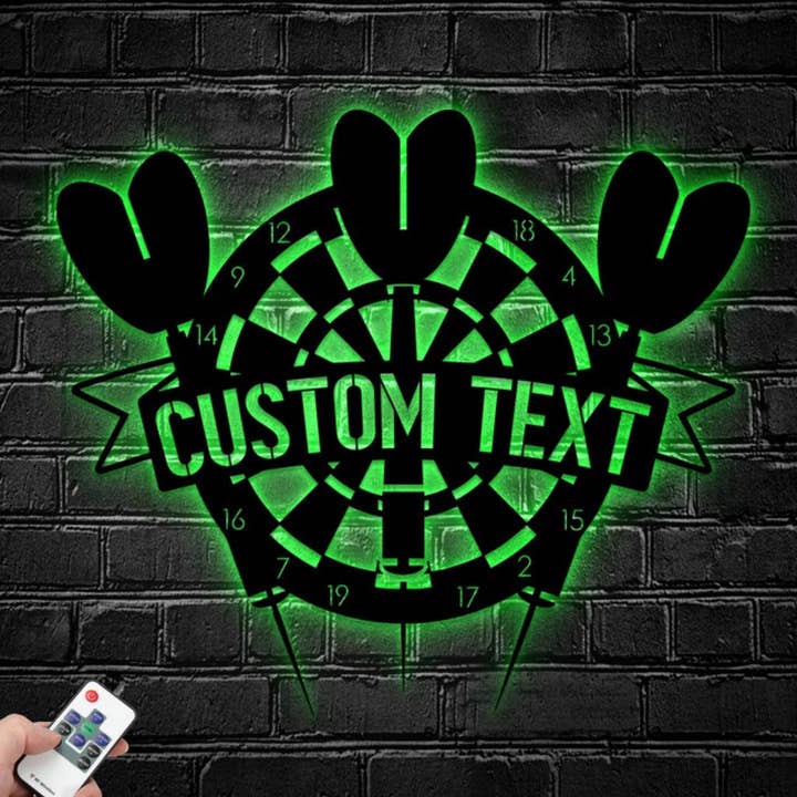 Glow Neon - Wholesale Sign - Personalize Darts Metal Sign, Target Dart Game Decor3