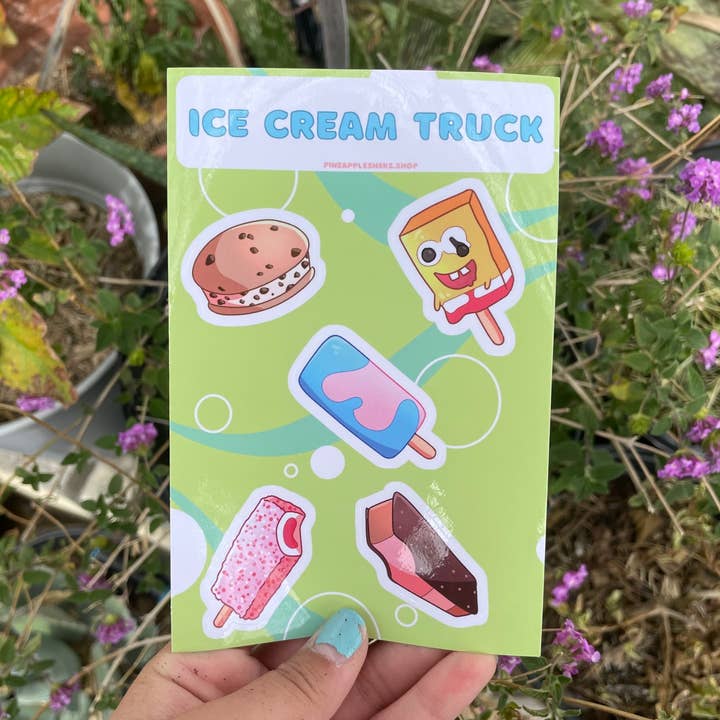 Ice Cream Truck Sticker Sheet for wholesale by PineappleSh8ks