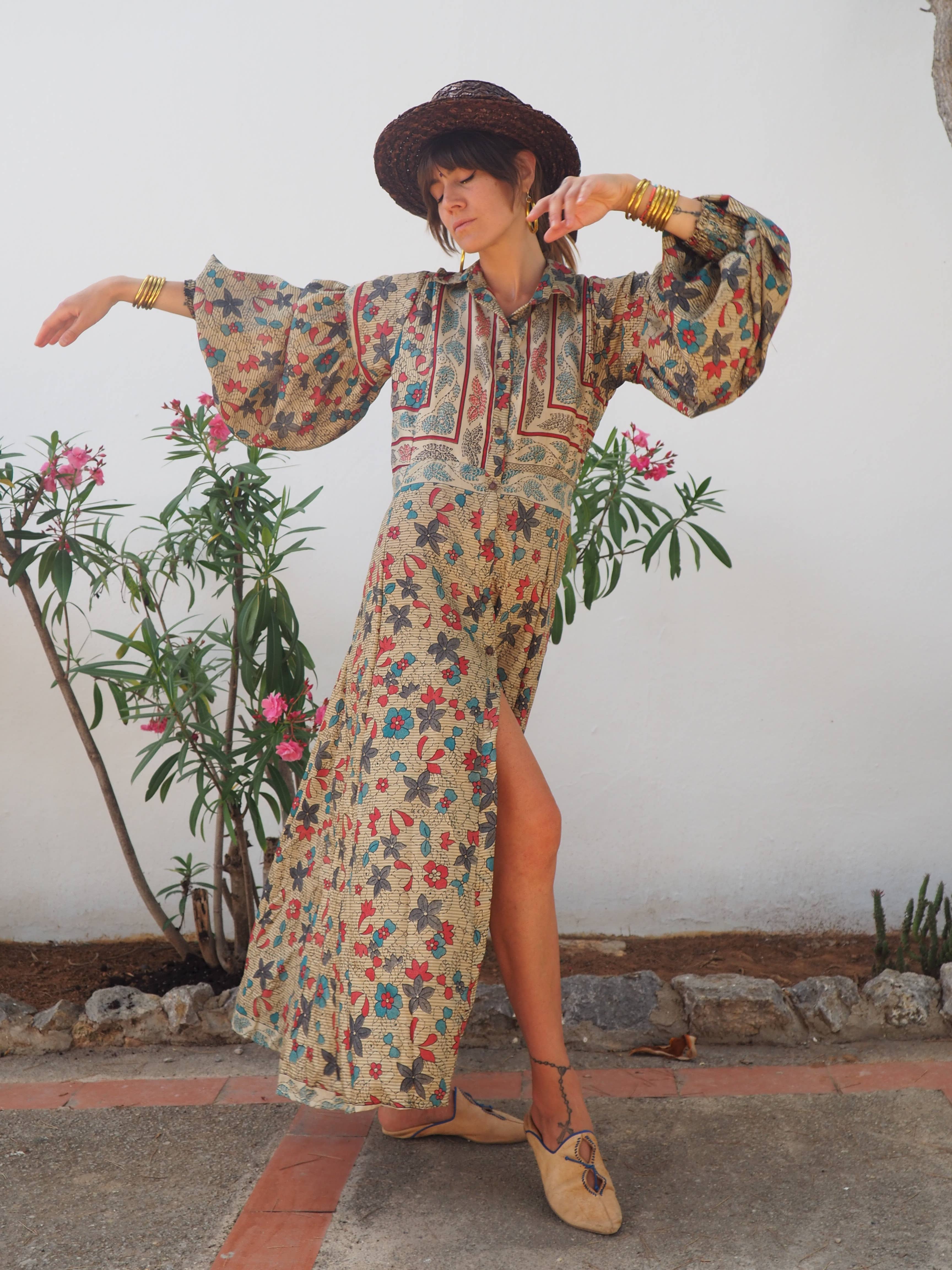 Vagabond Ibiza - Wholesale Dress - Women's - The Lenya Dress– Up-cycled Vintage Sari Dress 15