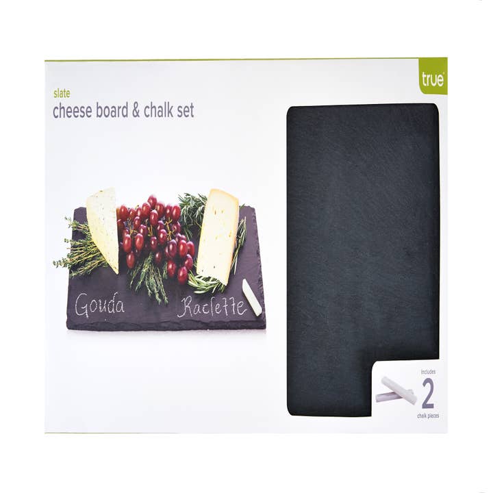 TRUE - Wholesale Cheese Board - 16 inch Natural Slate Cheese Board with 2 Chalk Pieces1