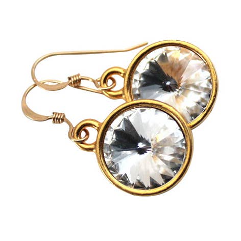 Brincos pendentes Swarovski transparentes por atacado de Camba Jewelry