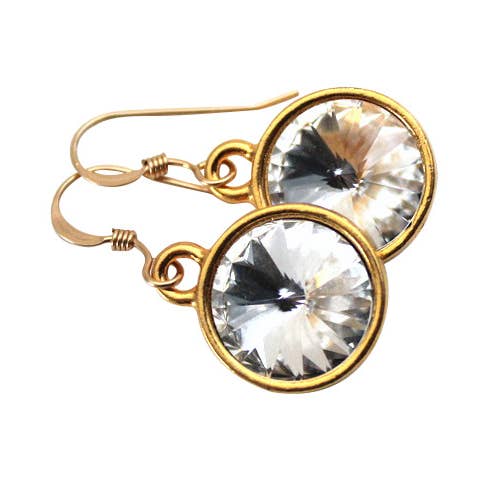 Brincos pendentes Swarovski transparentes por atacado de Camba Jewelry