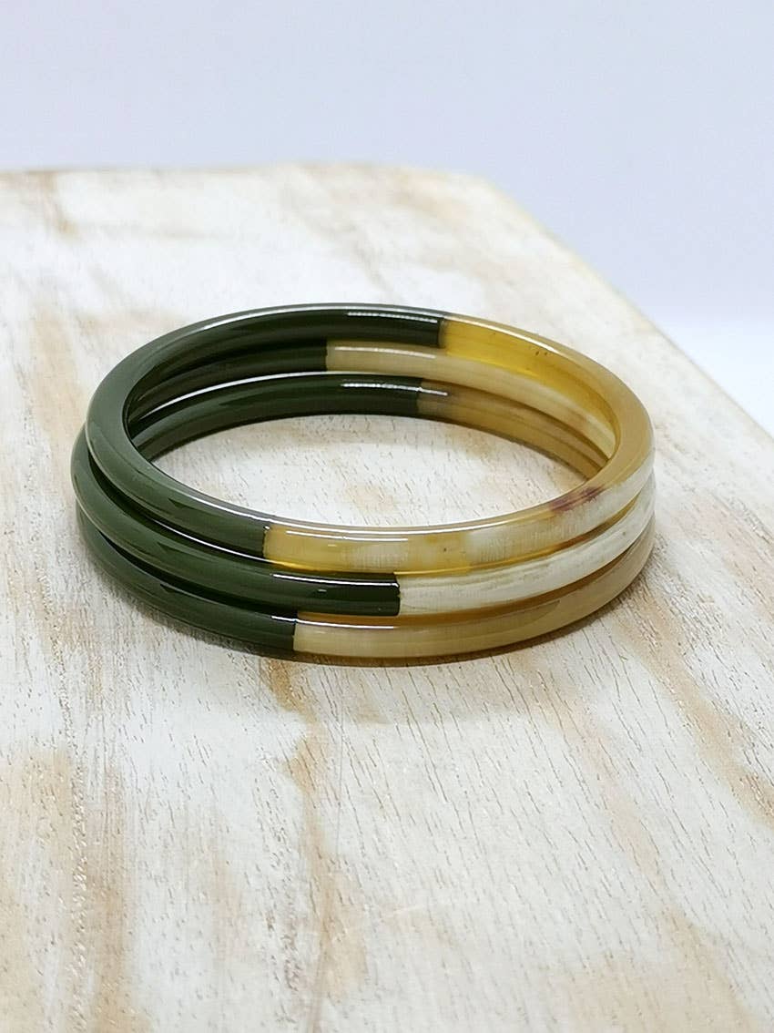 Nayda Diaries - Wholesale Cuff Bracelet - Khaki horn bangle1